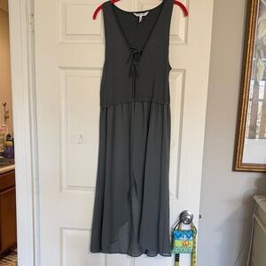 BCBG Asymmetrical Dress in Charcoal Gray